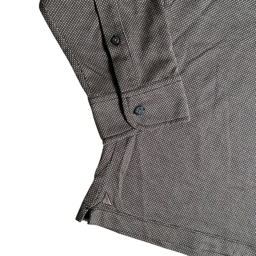 UNTUCKit Damaschino Birdseye Long Sleeve Polo Shirt 2XL Brown Cotton - Picture 5 of 12